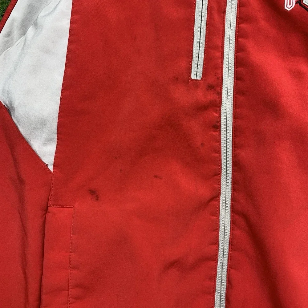 Ohio State Buckeyes Jacket Mens Large 58 Sports Red & Grey Therma Fit OSU Sports